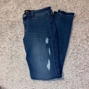 Hollister Dark Wash Slightly Distressed Skinny Jeans